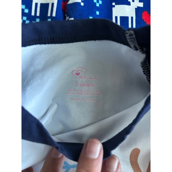 NWOT IF Family Toddler Size 3 years Winter Pajamas 2 Piece Reindeer Joy - Picture 11 of 12